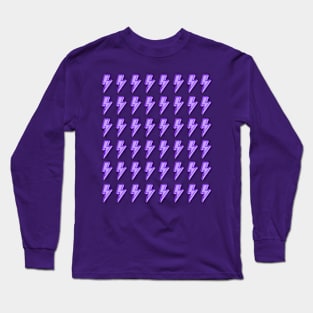 Purple Lightning Bolts Pattern Long Sleeve T-Shirt